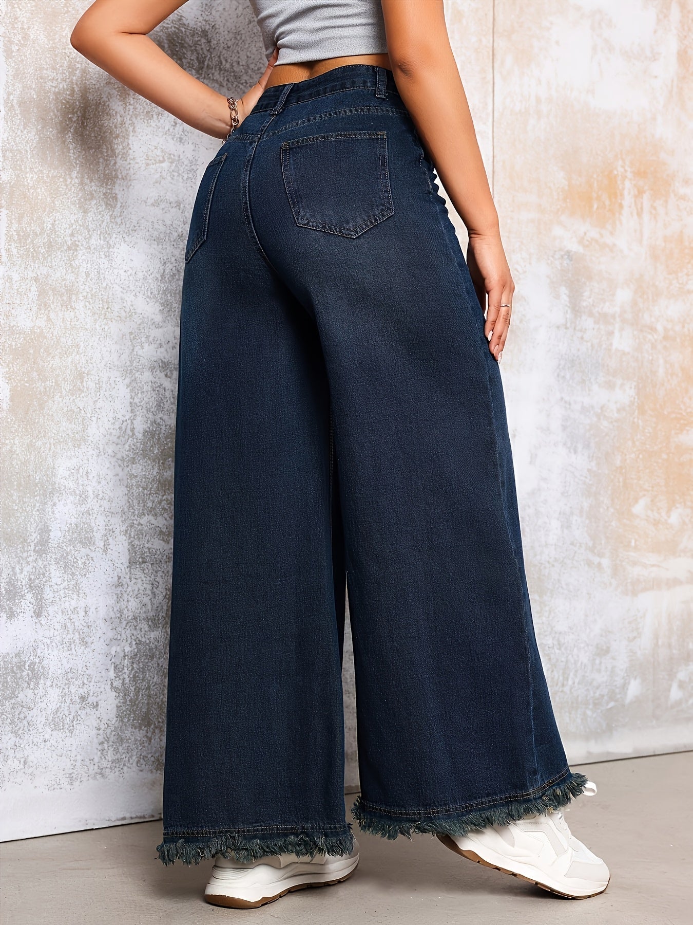 Wide-Leg Denim Jeans