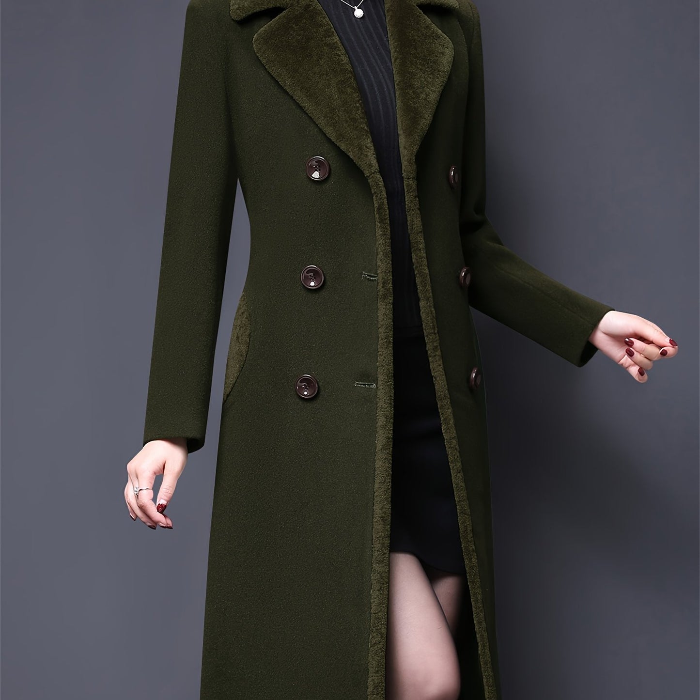 Double-Breasted Fur Coat