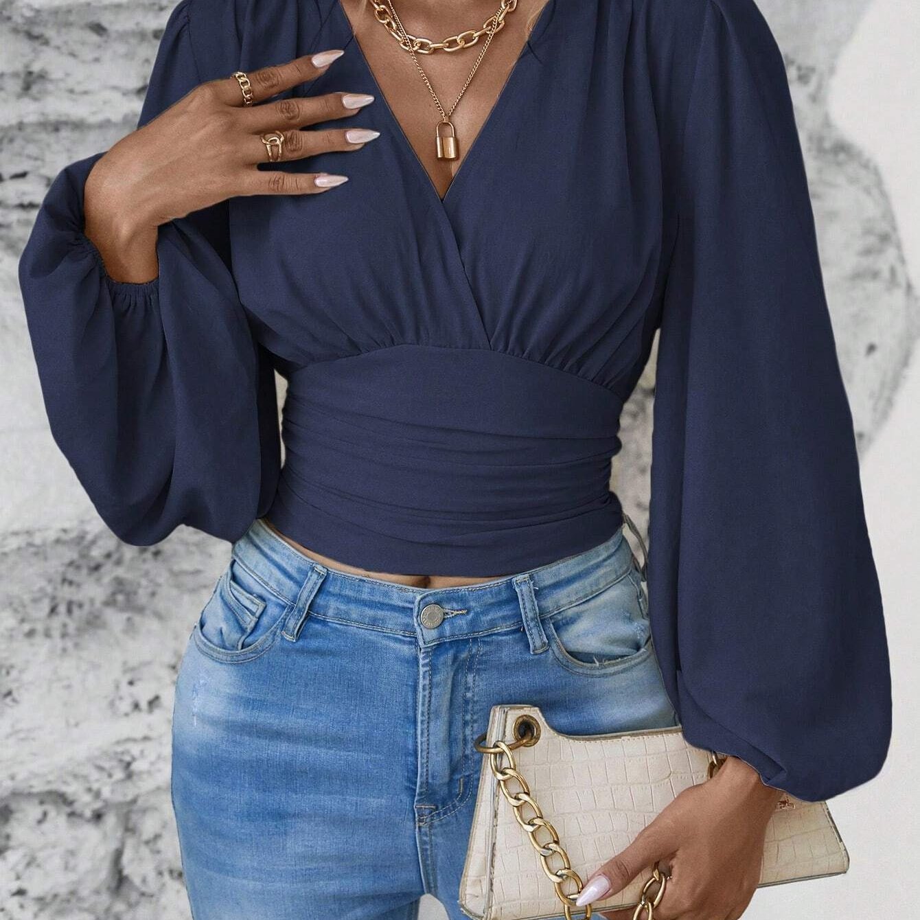 The Santa Monica Apparel™ | Classic V-Neck Blouse