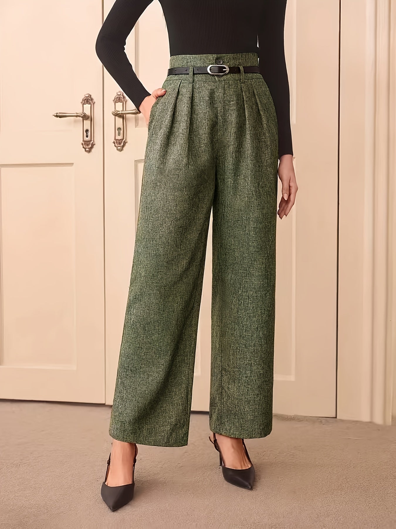 High-Waist Straight Pants