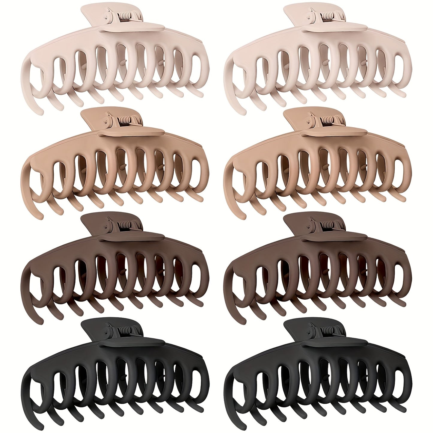 8-Pack Large Matte Hair Claw Clips