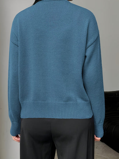 The Santa Monica Apparel™ | Polished Crewneck Button-Up Sweater