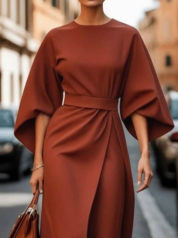 Amélie Pleated Midi Dress
