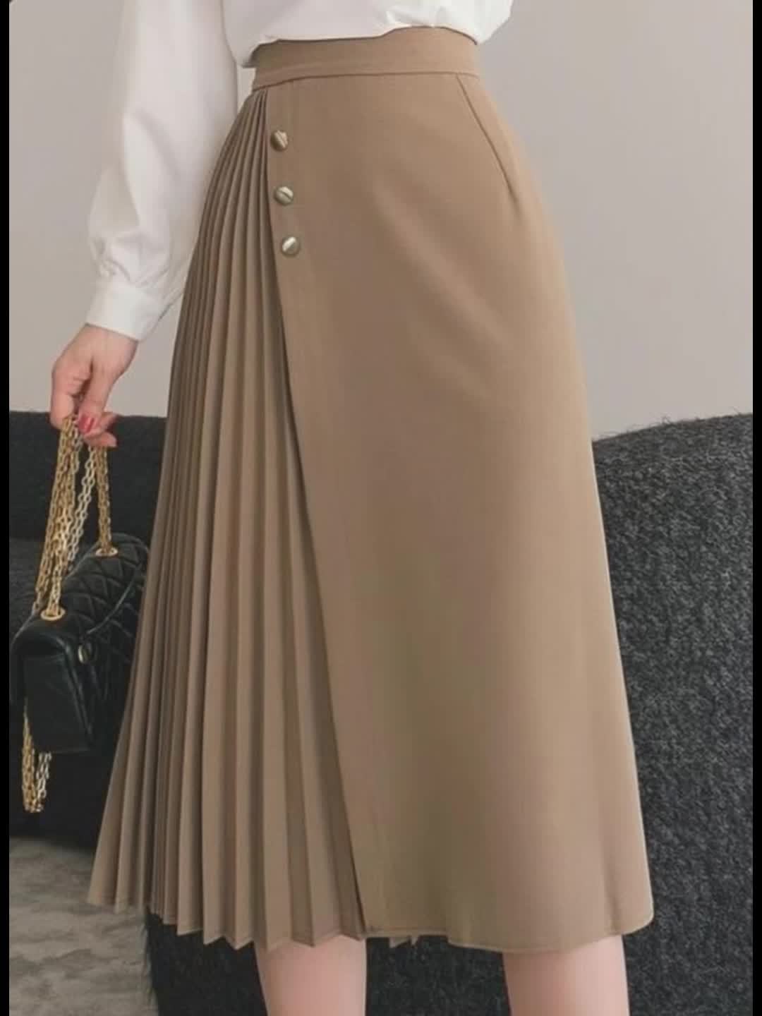 Pleated Midi Skirt