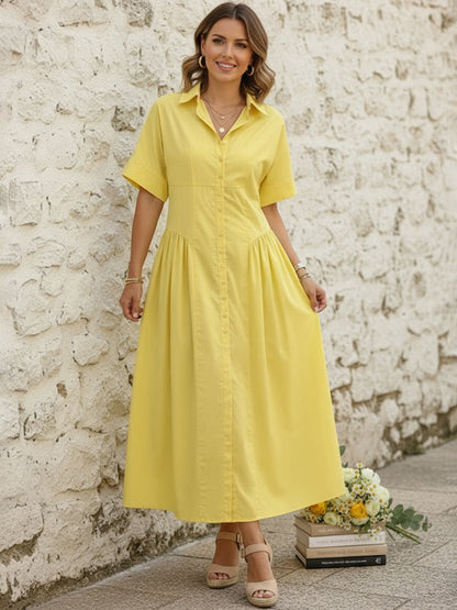 Celine Pleated Shirt Dress