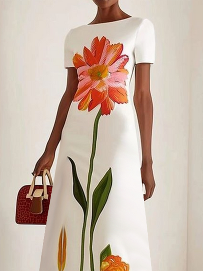 Elise Boat-Neck Maxi Dress