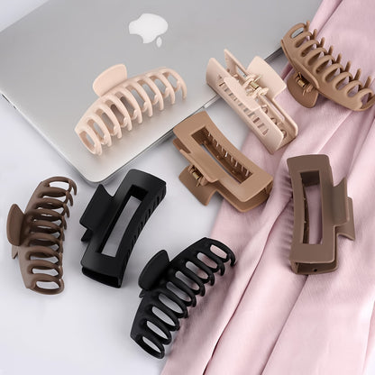 8-Pack Large Matte Hair Claw Clips