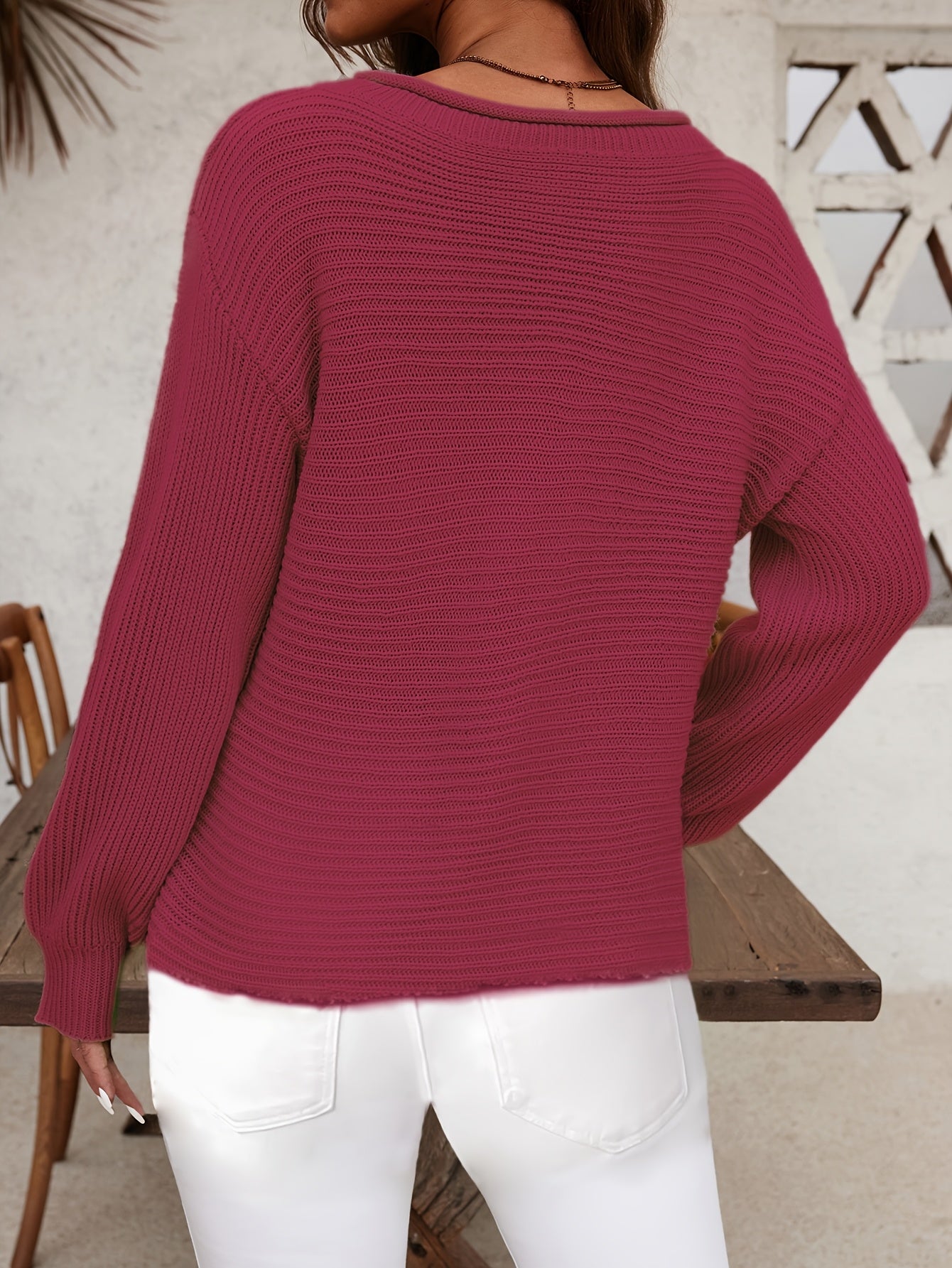 The Santa Monica Apparel™ | Off-Shoulder Lantern-Sleeve Sweater
