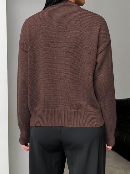 The Santa Monica Apparel™ | Polished Crewneck Button-Up Sweater