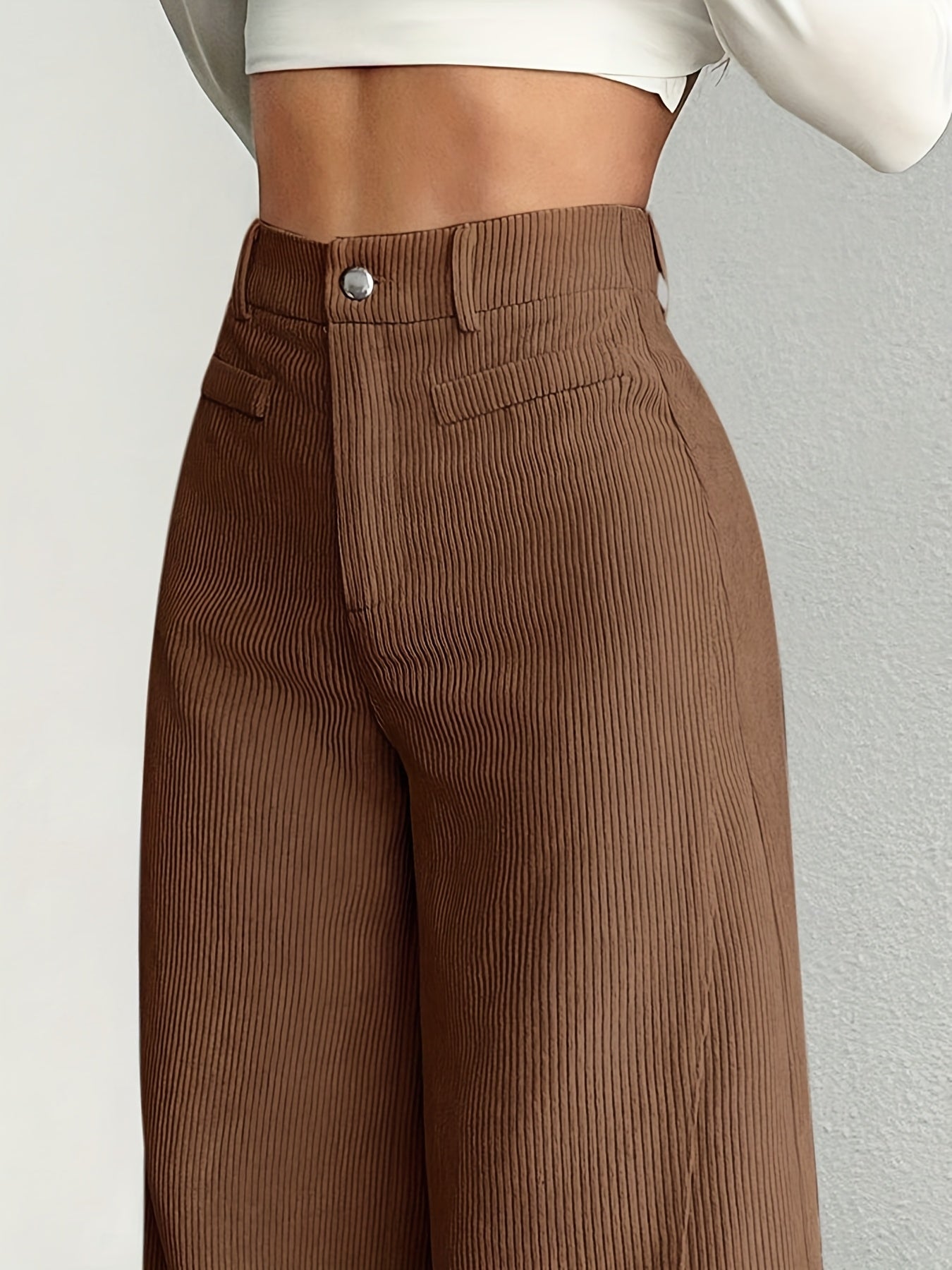 Corduroy Wide-Leg Pants