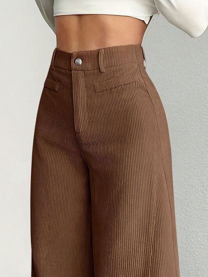 Corduroy Wide-Leg Pants