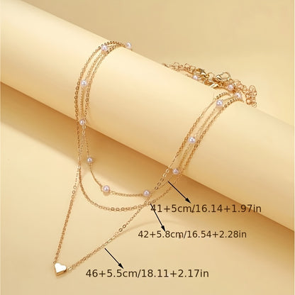 Heart Pearl Necklace Set