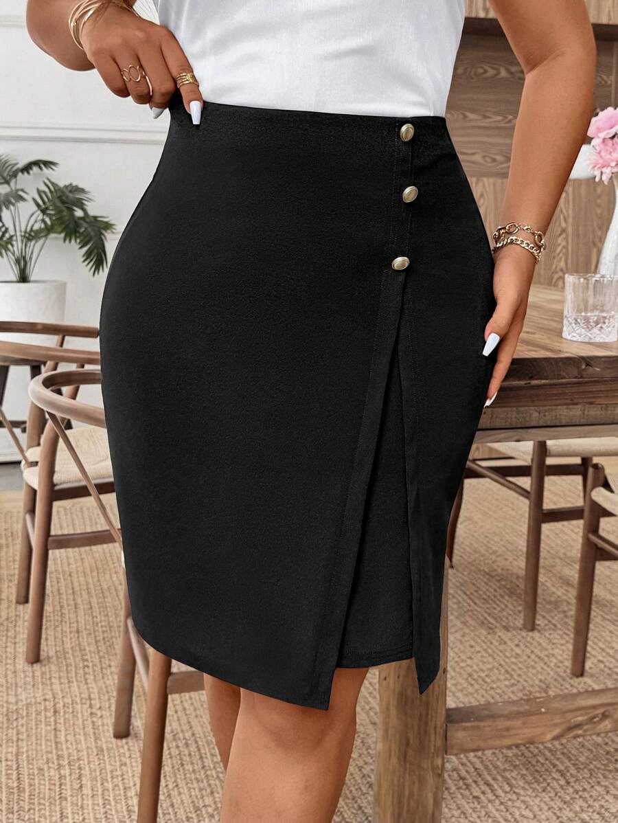 Asymmetry Wrap Skirt