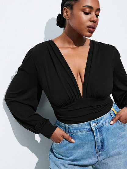 Midnight Allure Wrap Top