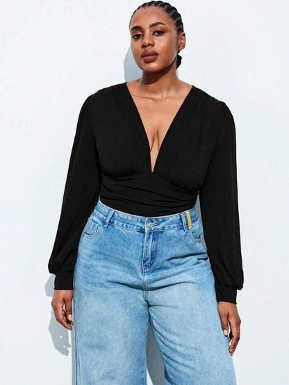 Midnight Allure Wrap Top