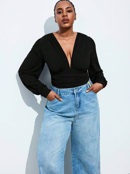 Midnight Allure Wrap Top