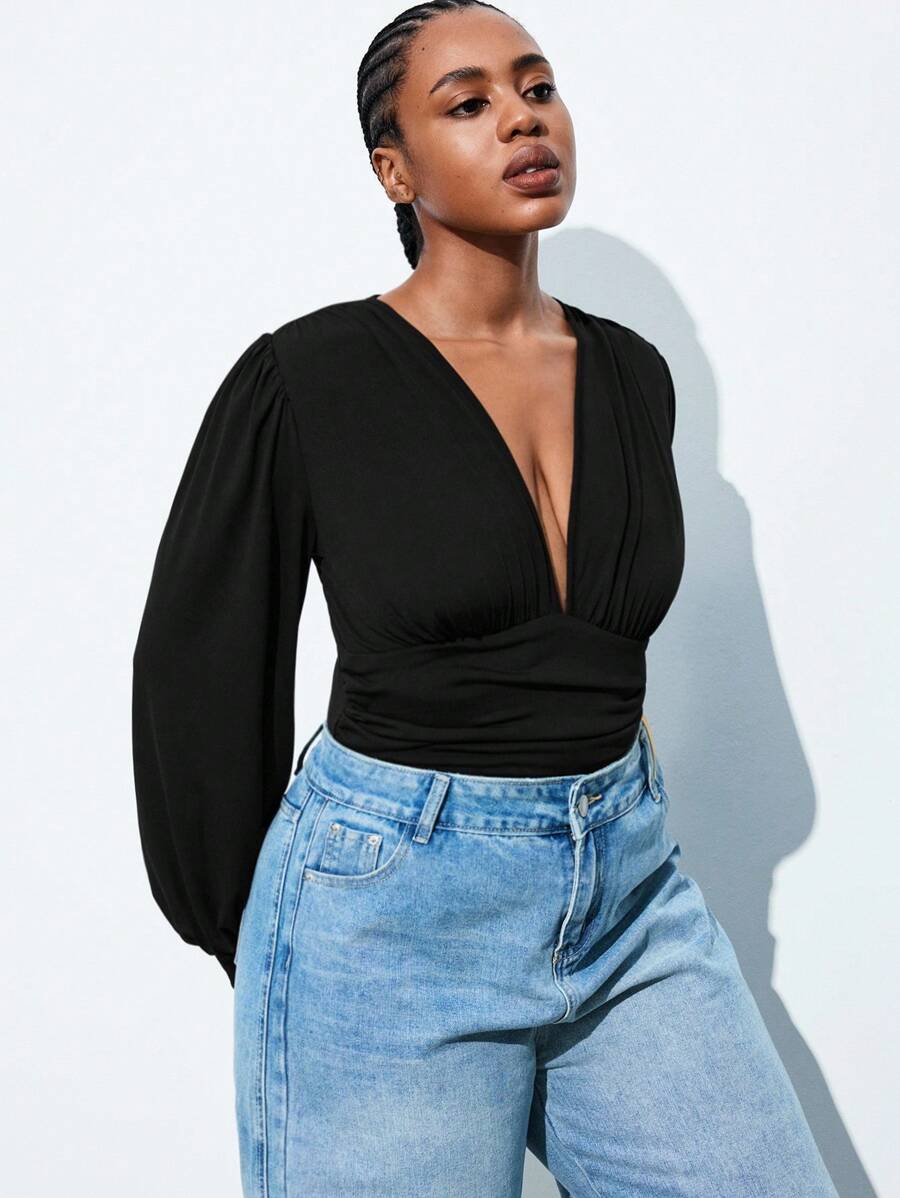 Midnight Allure Wrap Top