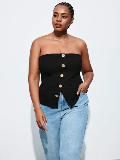 Crimson Muse Strapless Top