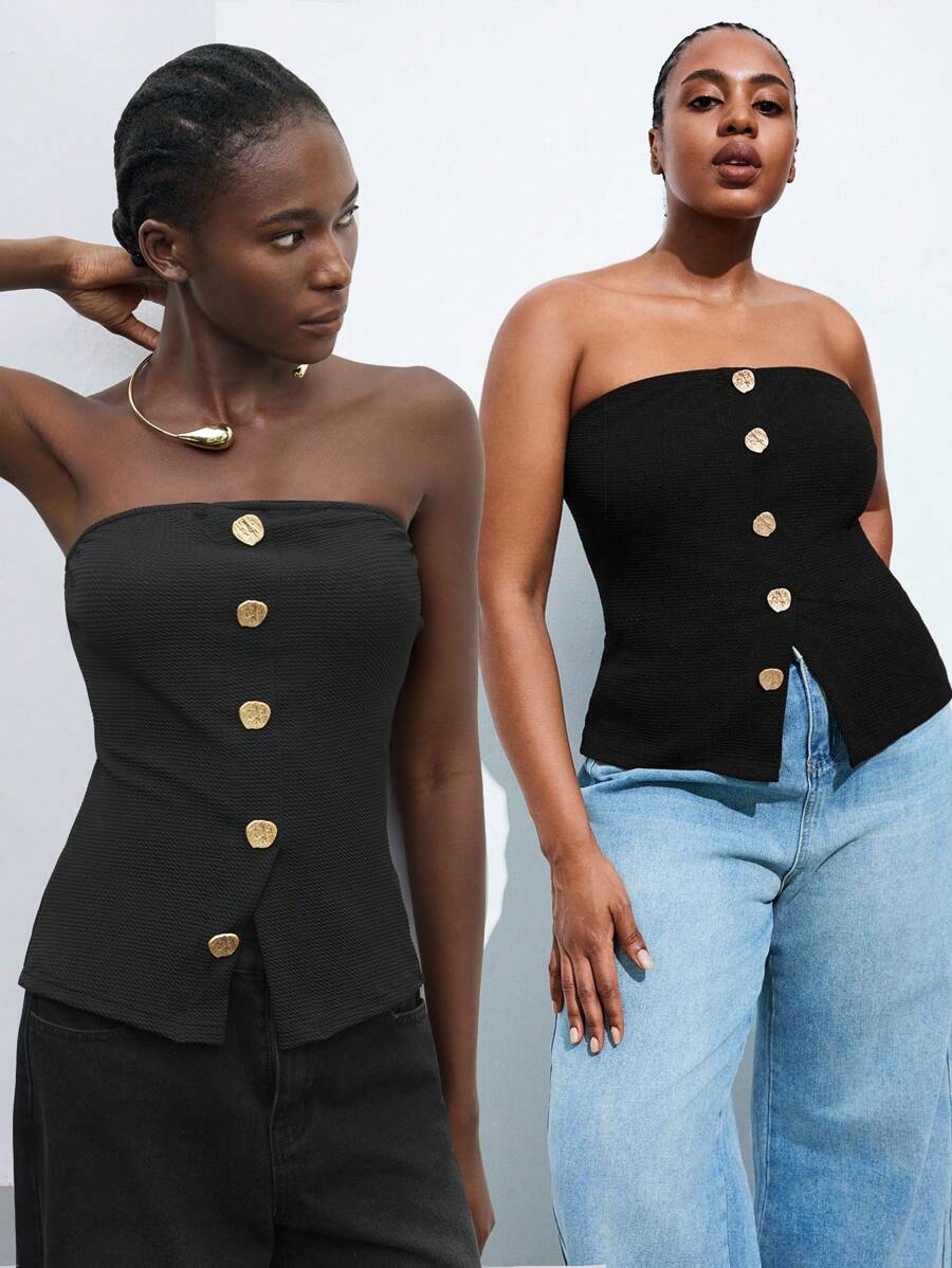 Crimson Muse Strapless Top