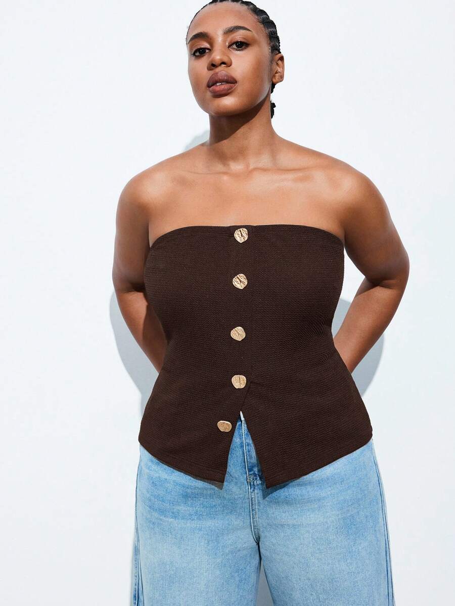 Crimson Muse Strapless Top