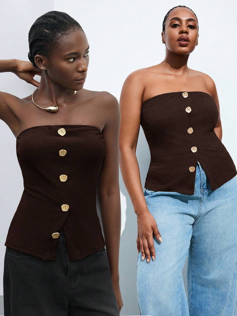 Crimson Muse Strapless Top