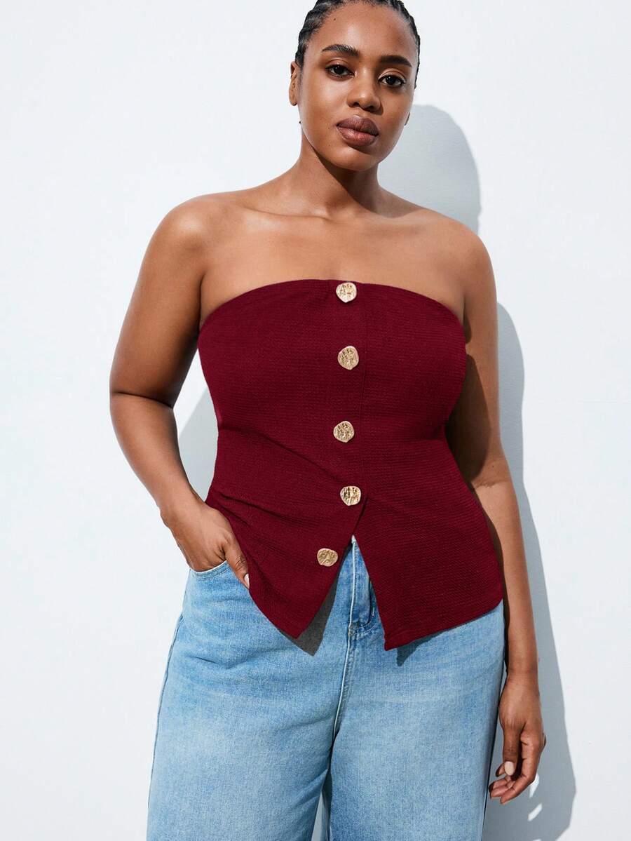Crimson Muse Strapless Top