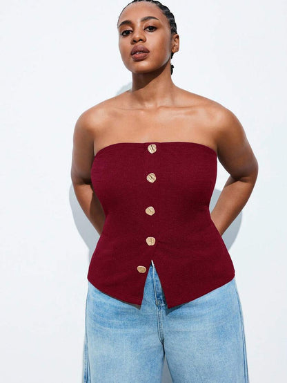 Crimson Muse Strapless Top