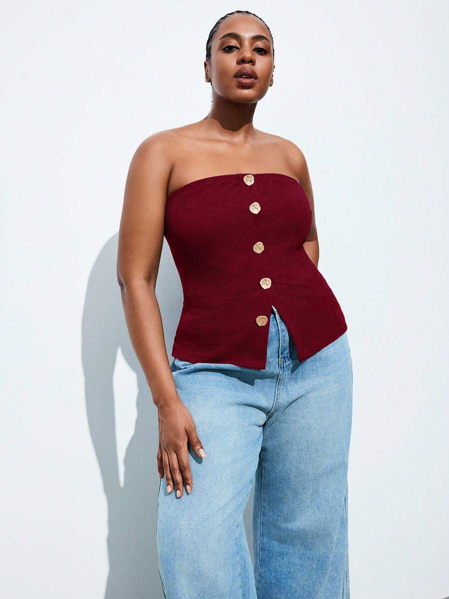 Crimson Muse Strapless Top
