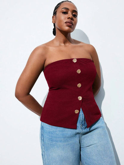 Crimson Muse Strapless Top