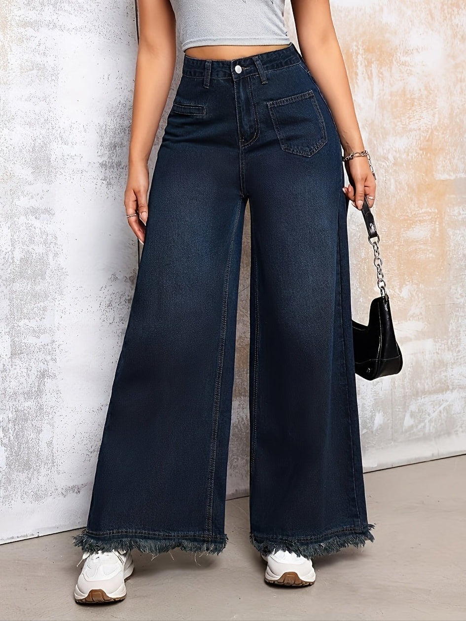 Wide-Leg Denim Jeans