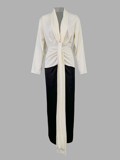 Serena Contrast Evening Dress