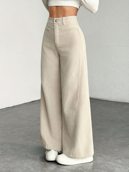 Corduroy Wide-Leg Pants