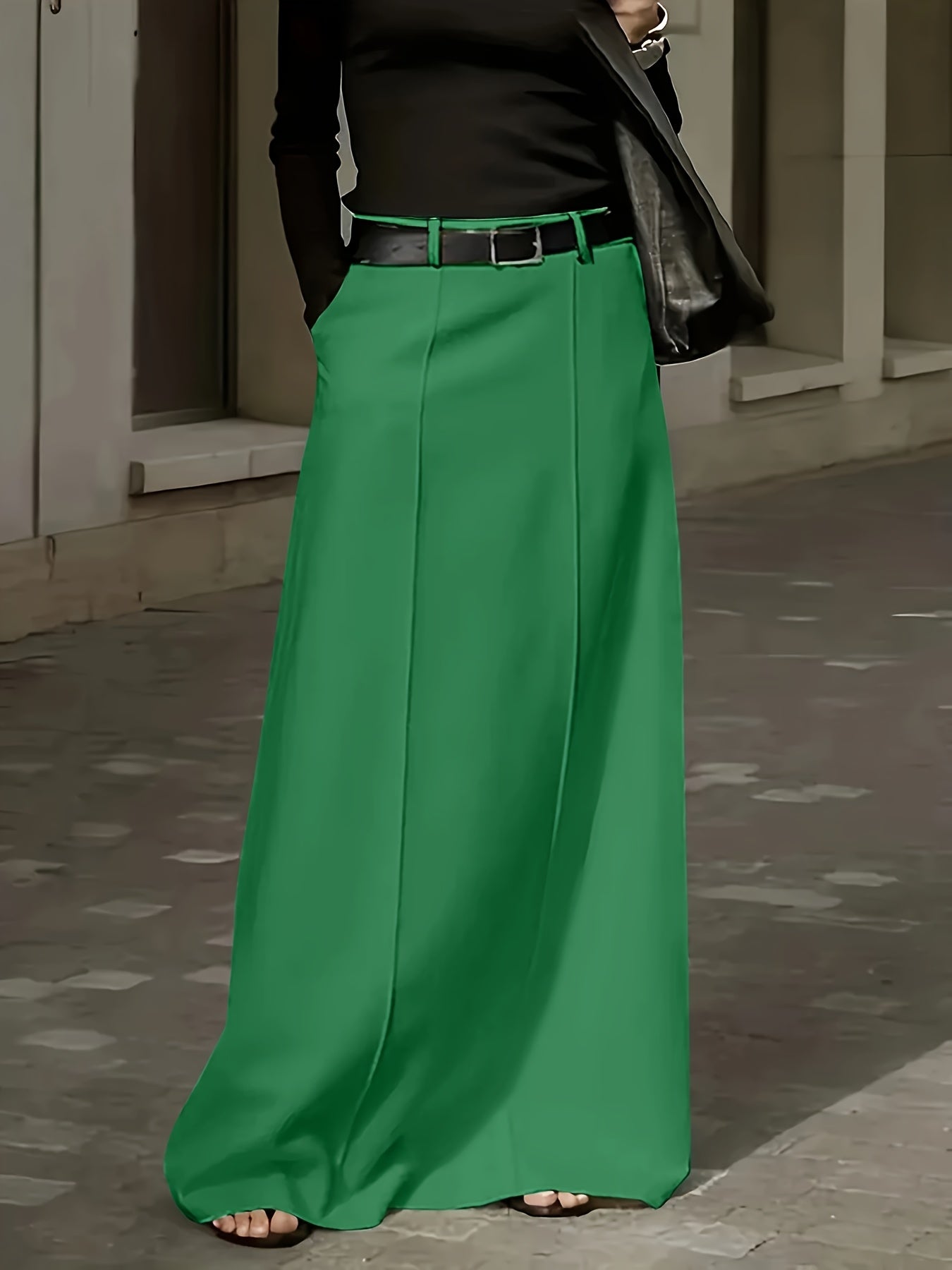 High-Waist Midi Skirt