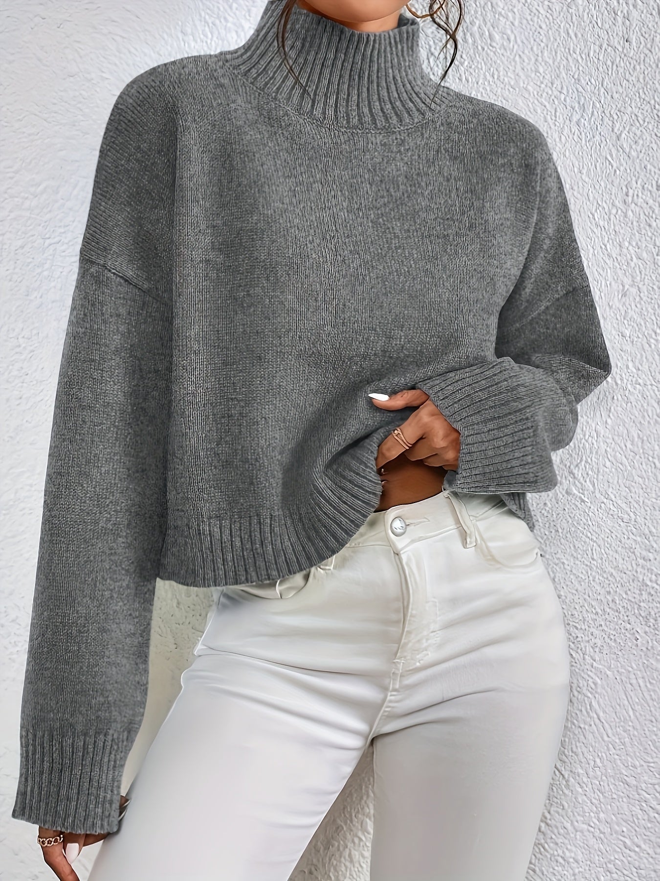 The Santa Monica Apparel™ | Sleek Stand-Collar Sweater