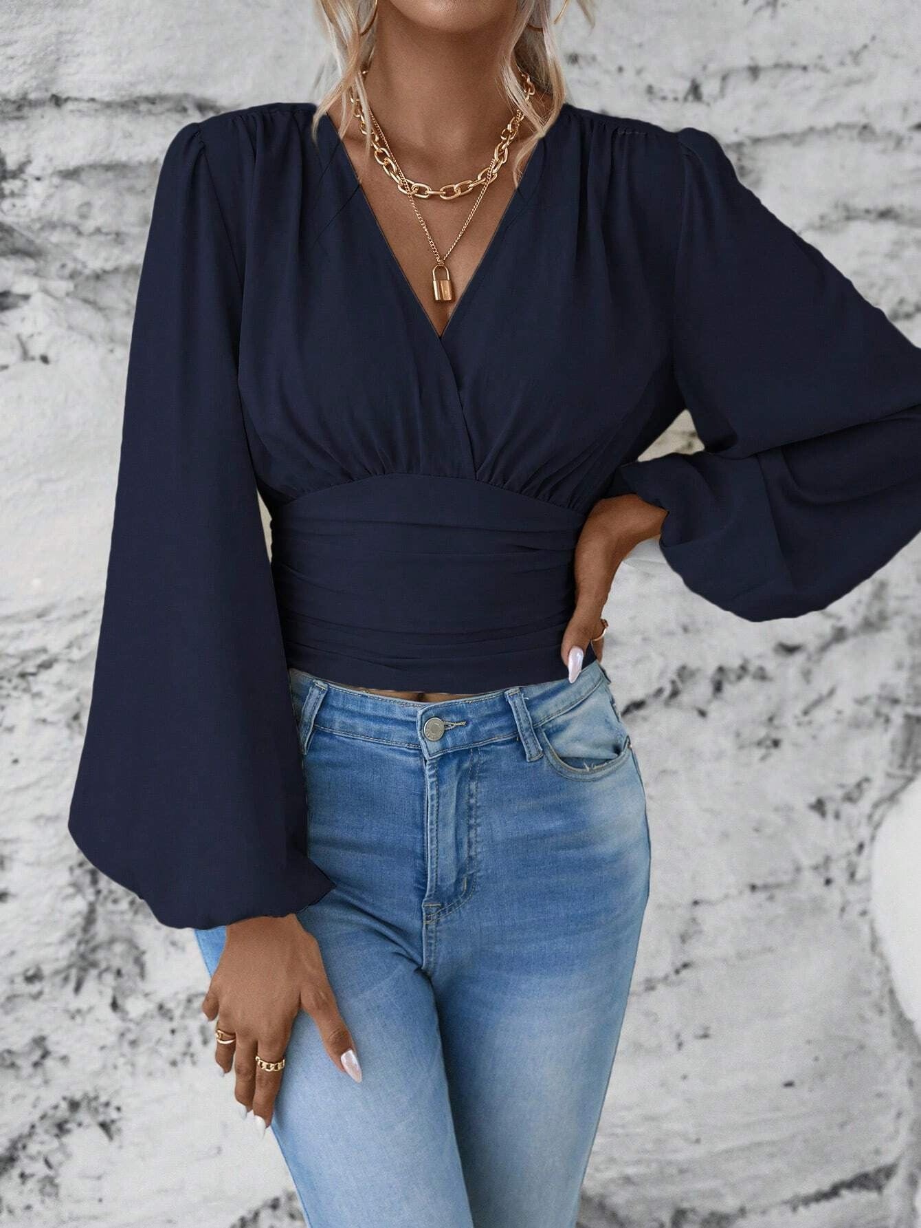 The Santa Monica Apparel™ | Classic V-Neck Blouse