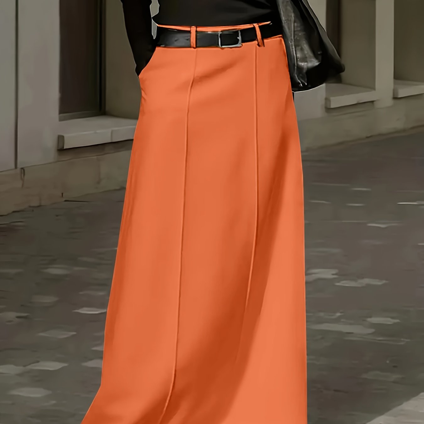 High-Waist Midi Skirt