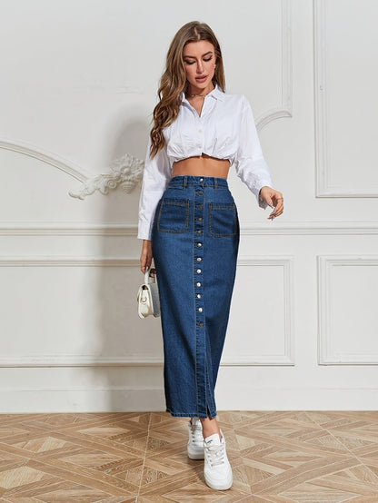 Denim Maxi Skirt