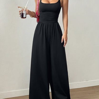Off-Shoulder Ruched Jumpsuit