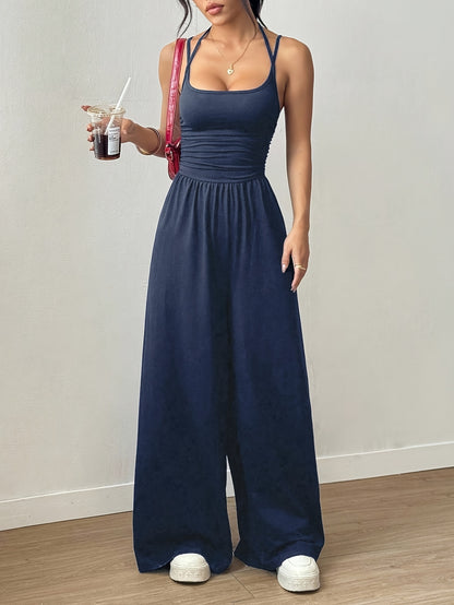Off-Shoulder Ruched Jumpsuit