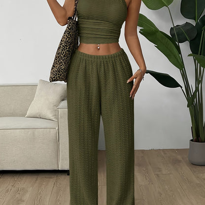 Halter Neck Top & Baggy Pants Set