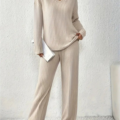 Santa Monica Apparel™ | Striped V-Neck Knit Top