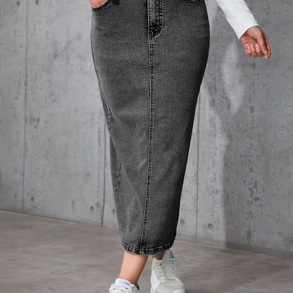 High-Waist Denim Skirt