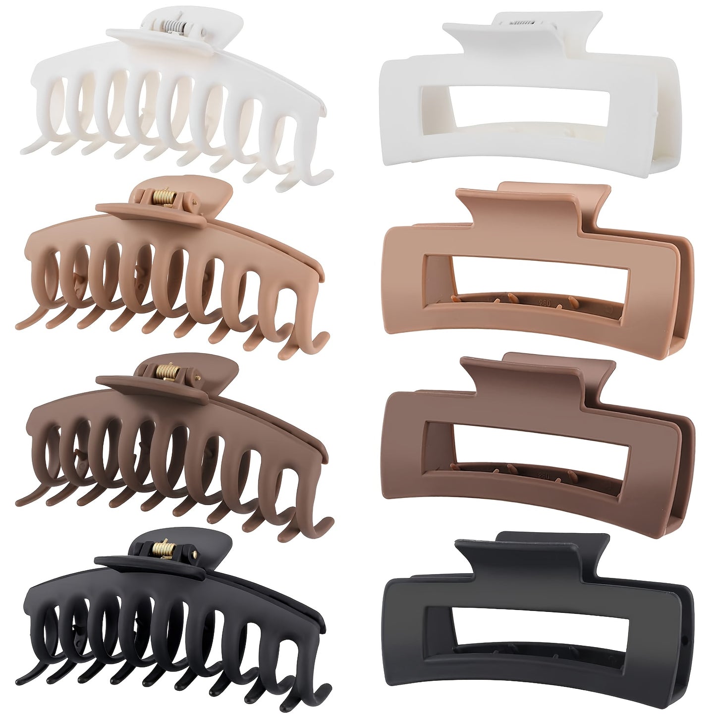 8-Pack Large Matte Hair Claw Clips