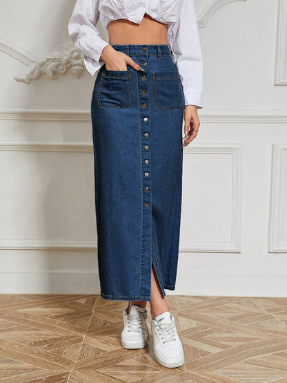 Denim Maxi Skirt