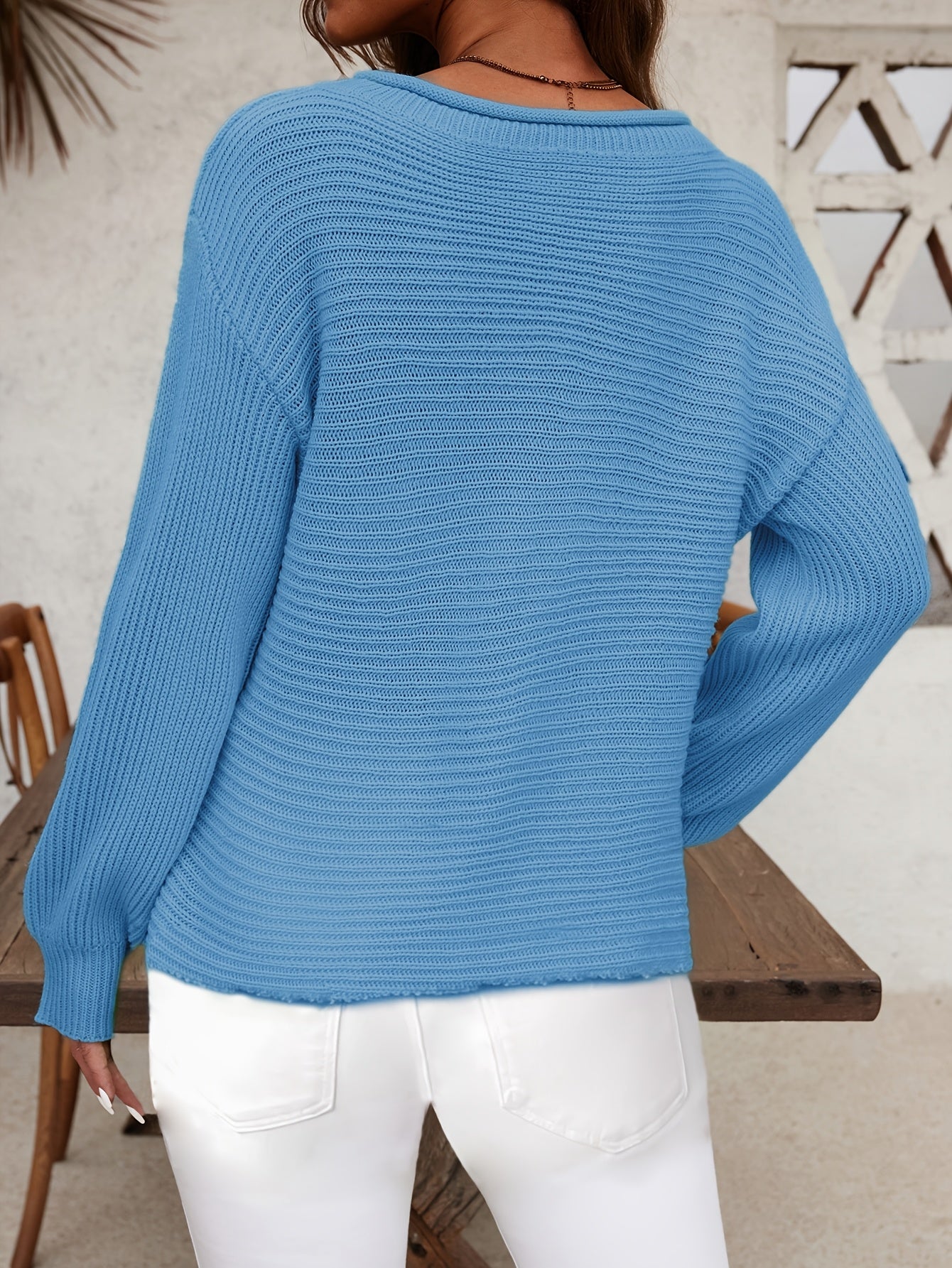 The Santa Monica Apparel™ | Off-Shoulder Lantern-Sleeve Sweater