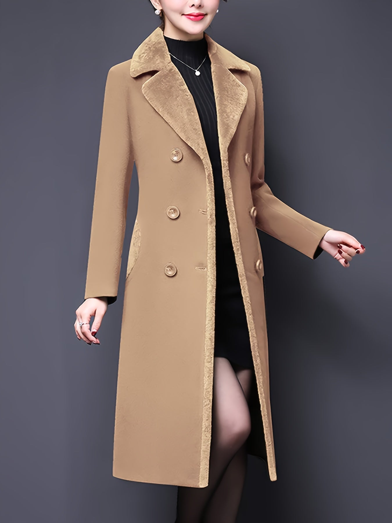 Double-Breasted Fur Coat