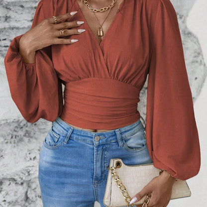 The Santa Monica Apparel™ | Classic V-Neck Blouse