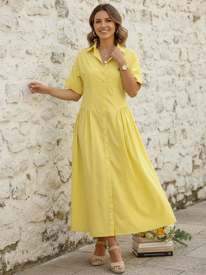 Celine Pleated Shirt Dress