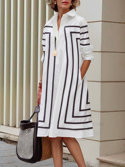 Camille Striped Shirt Dress