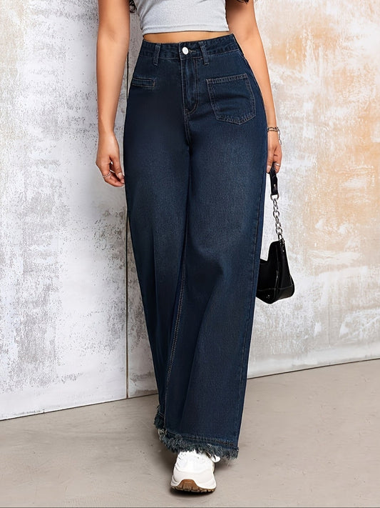 Wide-Leg Denim Jeans